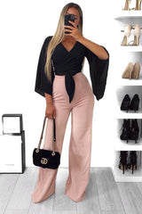 Rose High Waist Flare Trousers -Tisha-Trousers