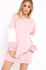 Rose Jumper Dress with Fur Sleeves - Paris-Dresses