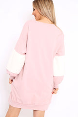 Rose Jumper Dress with Fur Sleeves - Paris-Dresses