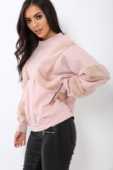 Rose Jumper with Fur on Front and Sleeves - Mercedes-Jumper