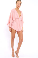 Rose Kimono Plunge Playsuit - Alisa-Playsuits