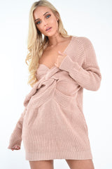 Rose Knot Front Jumper Dress - Hydee-Dresses