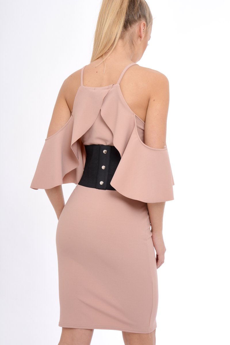 Rose Lace Up Corset Belt Dress