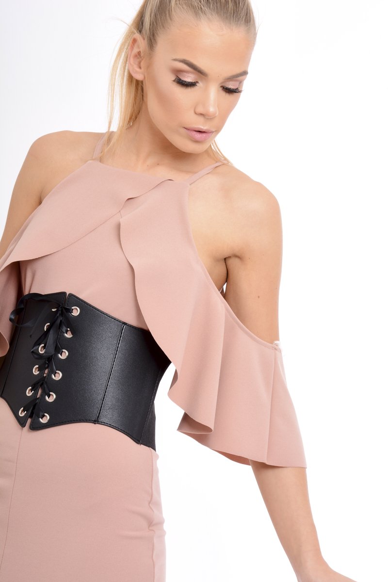 Rose Lace Up Corset Belt Dress - Shlya Rebellious Fashion Rose Lace Up Corset Belt Dress - Shlya Rebellious Fashion