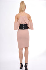 Rose Lace Up Corset Belt Dress - Shlya-Dresses