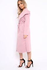 Rose Long Length Waterfall Belted Coat - Cindy-Coats