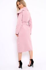Rose Long Length Waterfall Belted Coat - Cindy-Coats