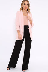 Rose Open Front Ruffled Sleeves Blazer - Kanna-Jackets