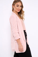 Rose Open Front Ruffled Sleeves Blazer - Kanna-Jackets