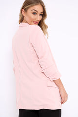 Rose Open Front Ruffled Sleeves Blazer - Kanna-Jackets