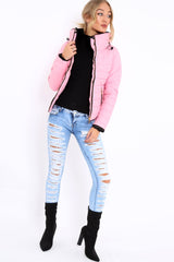 Rose Pink Padded Coat - Zara-Coats