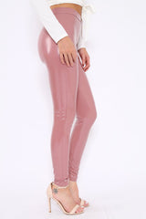 Pink Shiny Vinyl PU Leggings - Rio – Rebellious Fashion