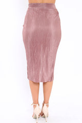 Rose Pleated Wrap Over Skirt - Monica-Skirts