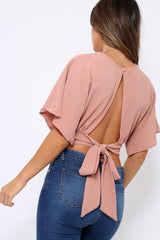 Rose Plunge Crop Top - Suzanne-Crop Tops