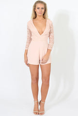 Rose Plunge Playsuit - Lesley-Playsuits