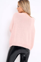Rose Puff Sleeve Pearl Chunky Knit Jumper - Nancie-Jumper