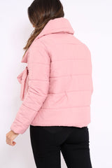 Rose Puffer Jacket with Tie Front - Lolamae-Jackets