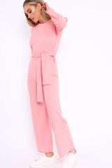 Rose Ribbed Thin Knit Jumpsuit - Graciela-Jumpsuits