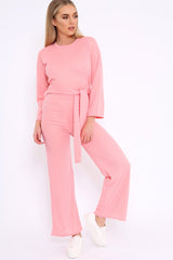 Rose Ribbed Thin Knit Jumpsuit - Graciela-Jumpsuits