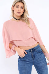 Rose Sheer Batwing Frill Layer Top - Pip-Tops