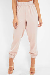 Rose Shiny Woven Cargo Trousers - Atley-Trousers