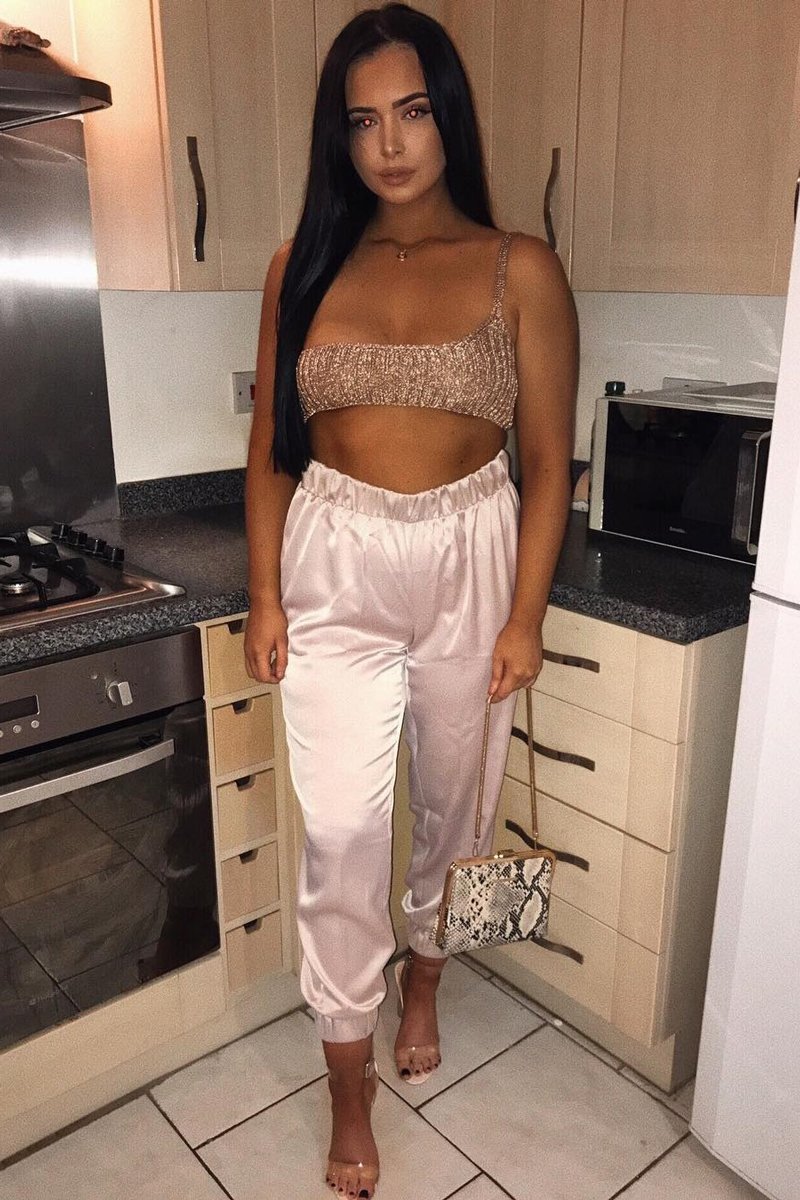 Rose Shiny Woven Cargo Trousers - Atley-Trousers