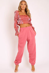 Rose Silver Metallic Square Neck Crop Top - Gabryelle-Crop Tops