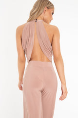 Rose Slinky Halterneck Wrap Top - Giovanna-Crop Tops