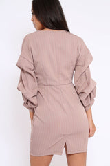 Rose Striped Wrap Front Dress - Chelsea-Dresses