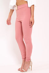 Rose Tapered Trousers With Gold Buckle - Zyana-Trousers