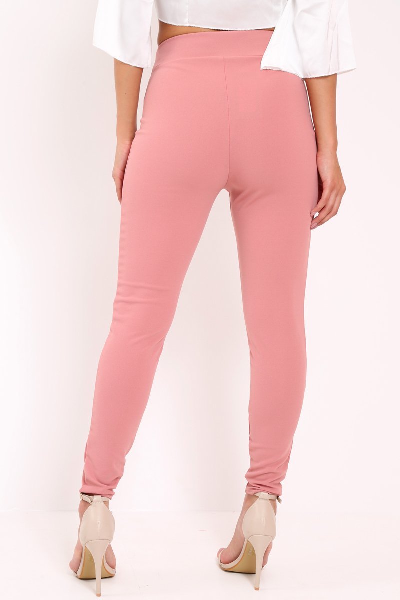Rose Tapered Trousers With Gold Buckle - Zyana-Trousers