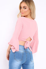 Rose Wrap Tie Top - Isaac-Tops
