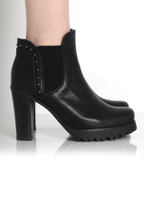 Roselyn Black Stud Detail Boot-Boots