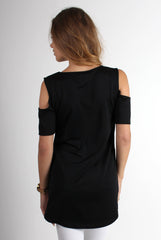 Roxie Black Cut Out Top-Tops
