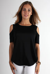 Roxie Black Cut Out Top-Tops