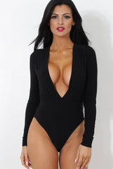 Roxie Black V Front Bodysuit-Bodysuits