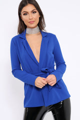 Royal Blue Belted Blazer - Kenna-Jackets