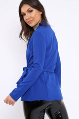 Royal Blue Belted Blazer - Kenna-Jackets