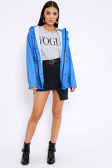 Royal Blue Hooded Rain Jacket - Fox-Jackets