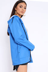 Royal Blue Hooded Rain Jacket - Fox-Jackets