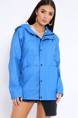 Royal Blue Hooded Rain Jacket - Fox-Jackets