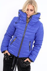 Royal Blue Padded Coat - Zara-Coats