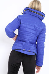 Royal Blue Padded Coat - Zara-Coats