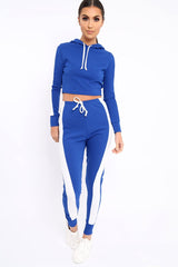 Royal Blue Tracksuit with White Stripe - Sascha-Co-ords