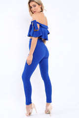Royal Blue Trousers and Crop Top Co-ord - Daizy-Co-ords