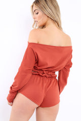 Rust Bardot Co-ord Set - Prina-Co-ords