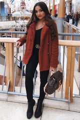 Rust Borg Button Front Coat - Dasia-Coats