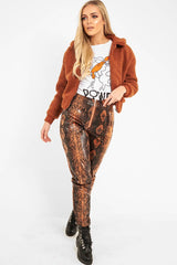 Rust Borg Cropped Bomber Jacket - Heidy-Jackets