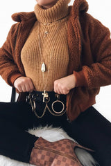 Rust Borg Cropped Bomber Jacket - Heidy-Jackets