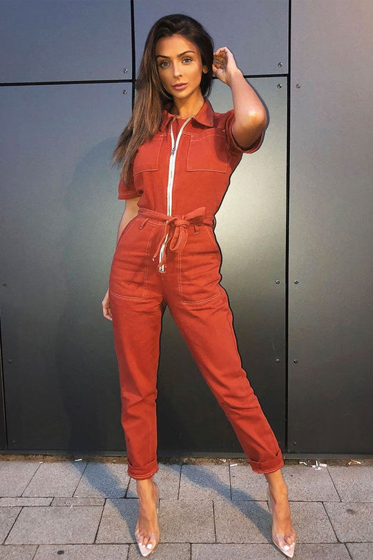 Rust Denim Utility Boilersuit - Chayse